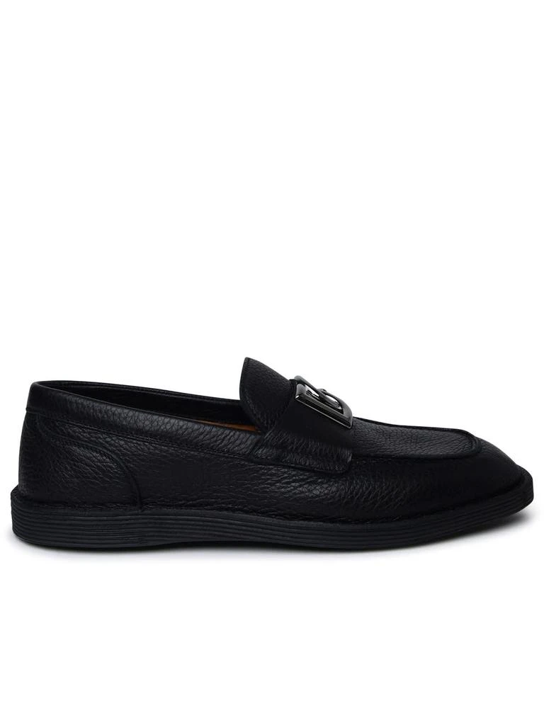 商品Dolce & Gabbana|Black Leather Loafers,价格¥5497,第1张图片