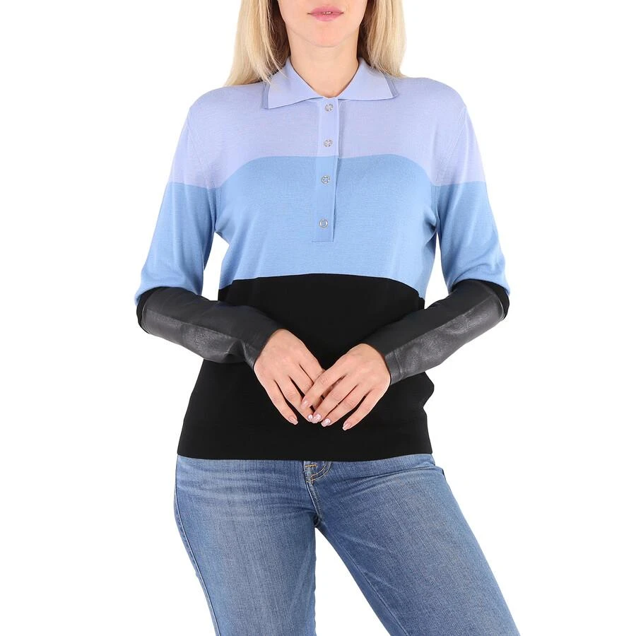 商品Burberry|Ladies Blue Long Sleeve Polo Shirt,价格¥1373,第2张图片详细描述