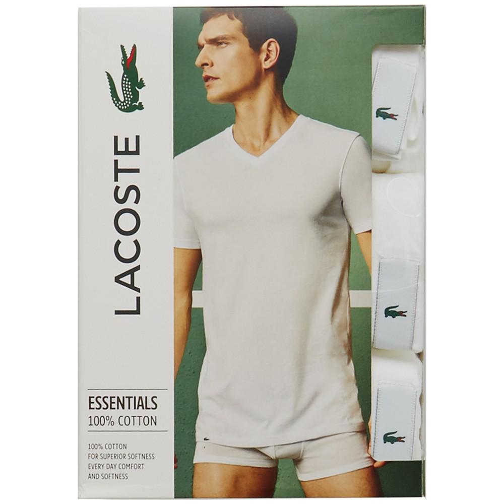 Men's Essential Cotton V-Neck Lounge Regular Fit Undershirts Set, 3-Piece商品第3张图片规格展示