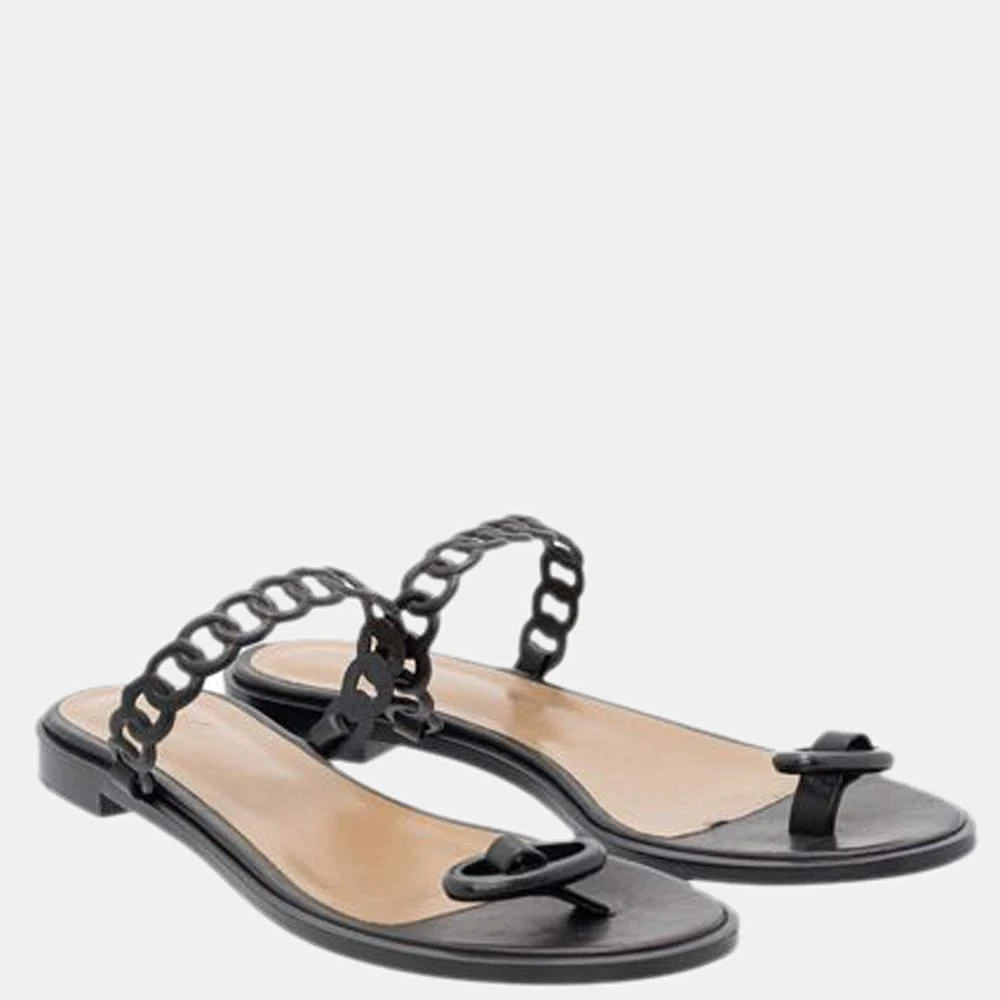 商品[二手商品] Hermes|Hermes Black Chaine D'Ancre Flat Sandals Size EU 39,价格¥3975,第3张图片详细描述