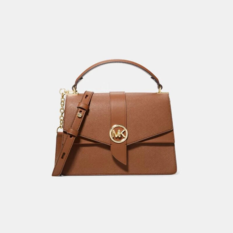 商品[国内直发] Michael Kors|MK 女包 迈克·科尔斯（MICHAEL KORS）棕色小号 皮质手提单肩斜跨包 30H1GGRS2L LUGGAGE,价格¥1800,第1张图片