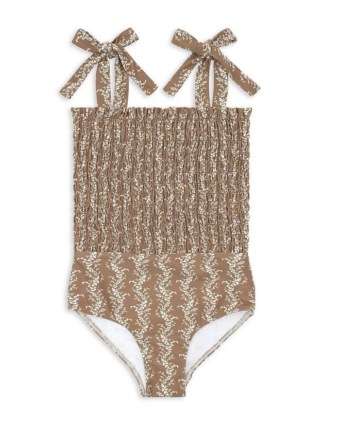 商品Minnow|Girls' Almond Vine Floral Smocked One Piece Swimsuit - Baby, Little Kid, Big Kid,价格¥523,第1张图片