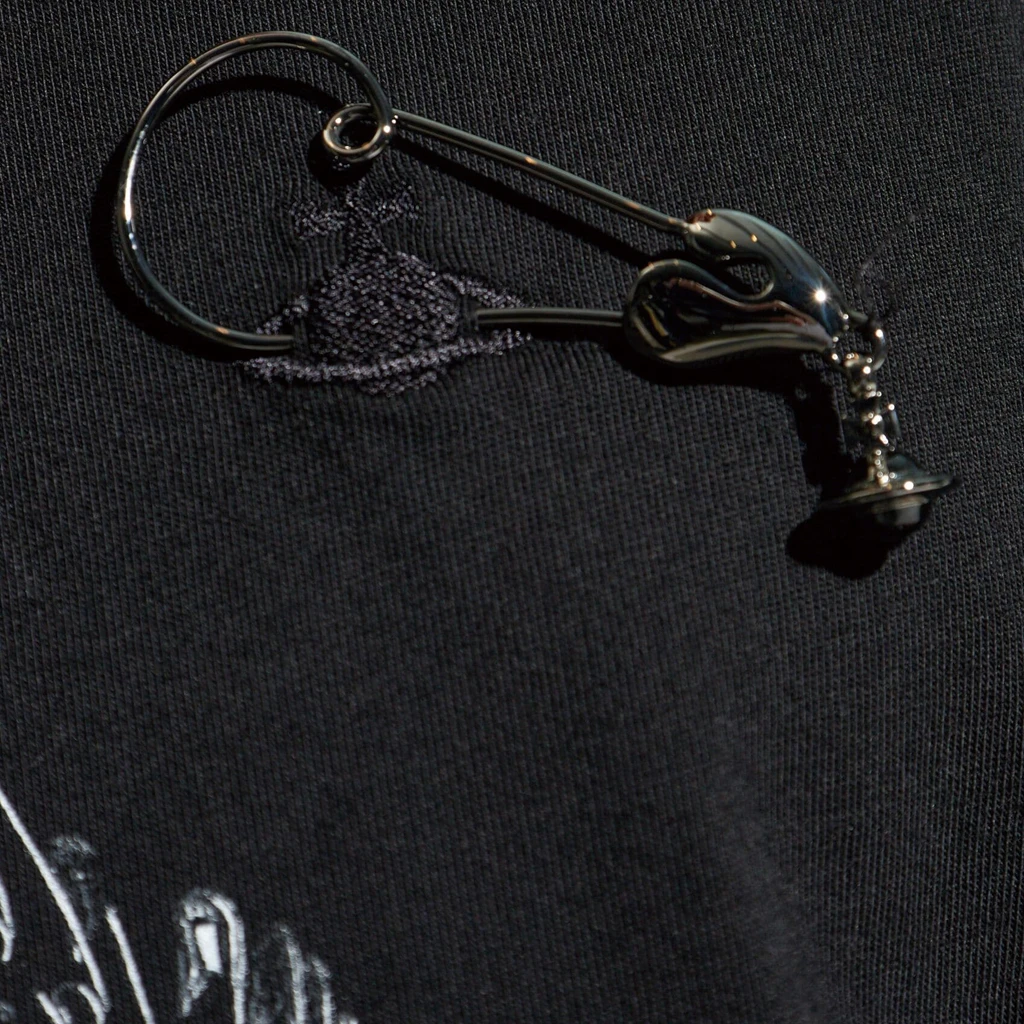 商品[国内直发] Vivienne Westwood|SS24 土星Logo印花圆领短袖T恤 男款 黑色,价格¥2104,第6张图片详细描述