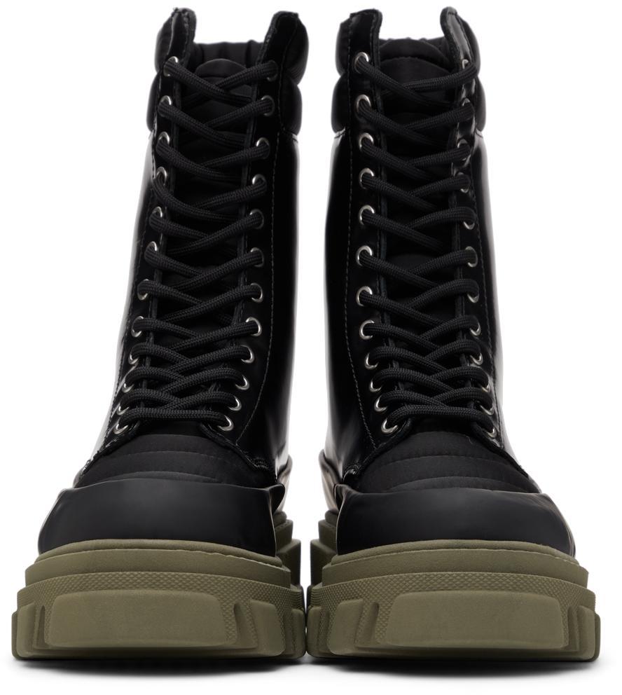 商品Ganni|Black Leather & Tech Combat Boots,价格¥3268,第4张图片详细描述