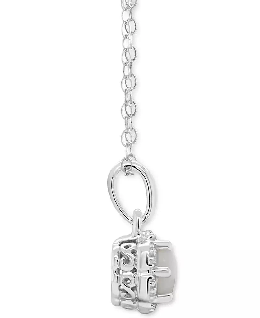 商品Macy's|Aquamarine Solitaire 18" Scalloped-Edge Pendant Necklace (3/8 ct. t.w.) in Sterling Silver (Also in Opal),价格¥1670,第3张图片详细描述