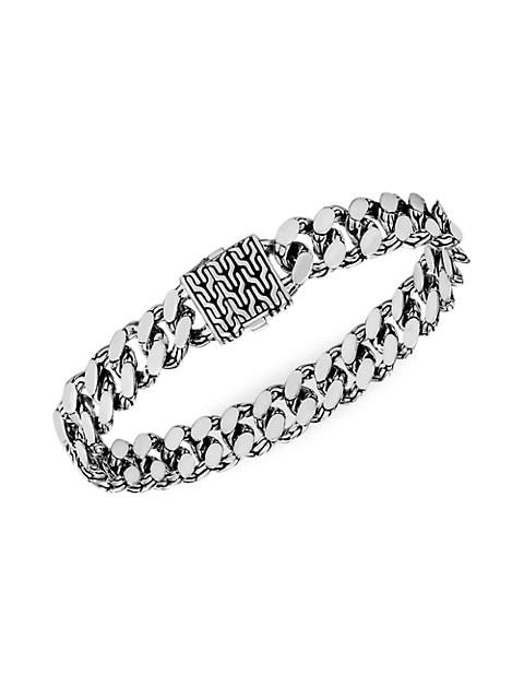 Chain Collection Sterling Silver Engraved Bracelet商品第1张图片规格展示