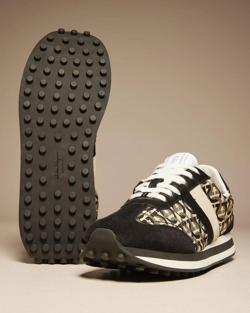 商品Salvatore Ferragamo|Unisex Iulio Gancini-Printed Textile Low-Top Sneakers,价格¥2425,第2张图片详细描述
