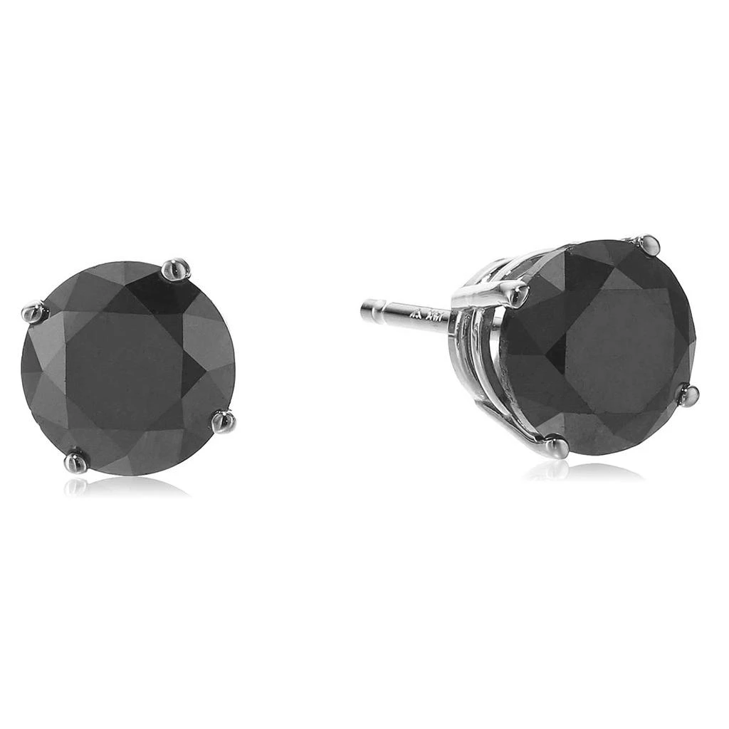 商品Vir Jewels|1.50 cttw Black Diamond Stud Earrings 14K White Gold Round Push Backs 4 Prong Basket,价格¥3353,第1张图片