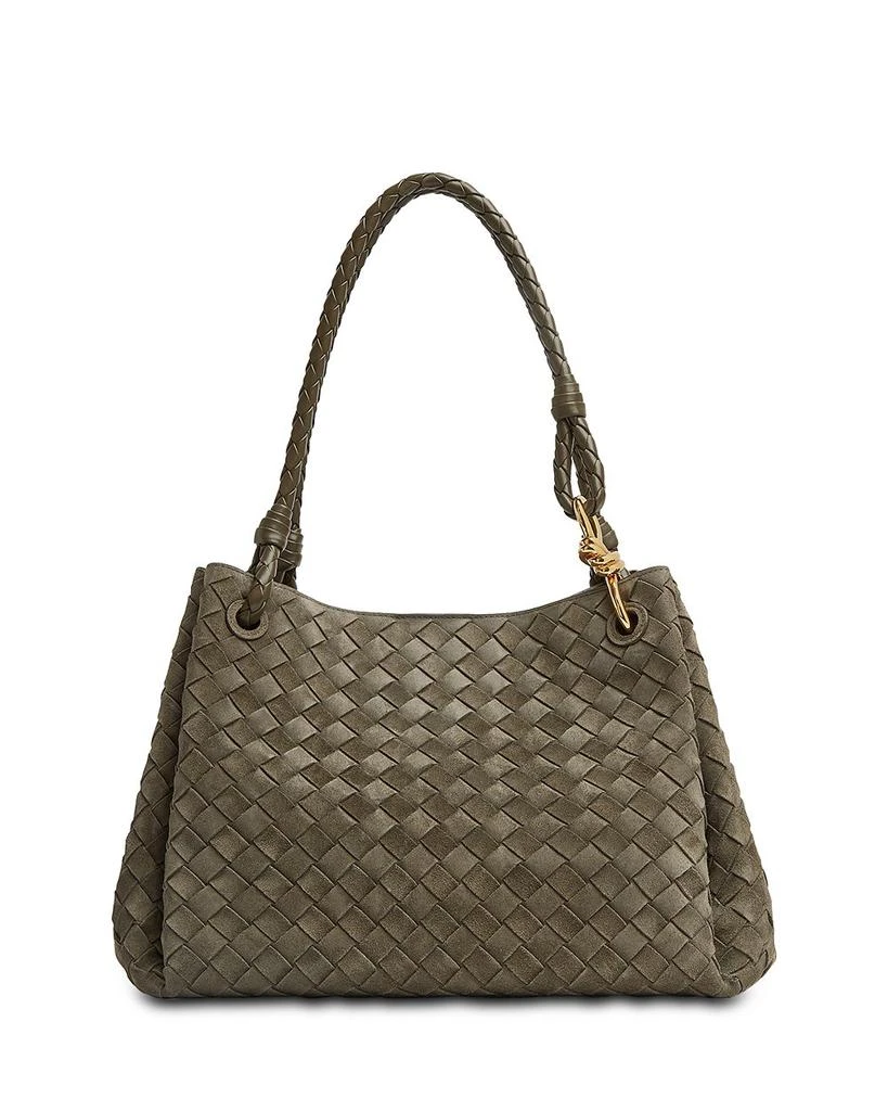 商品Bottega Veneta|Large Parachute Intrecciato Suede Shoulder Bag,价格¥47829,第1张图片