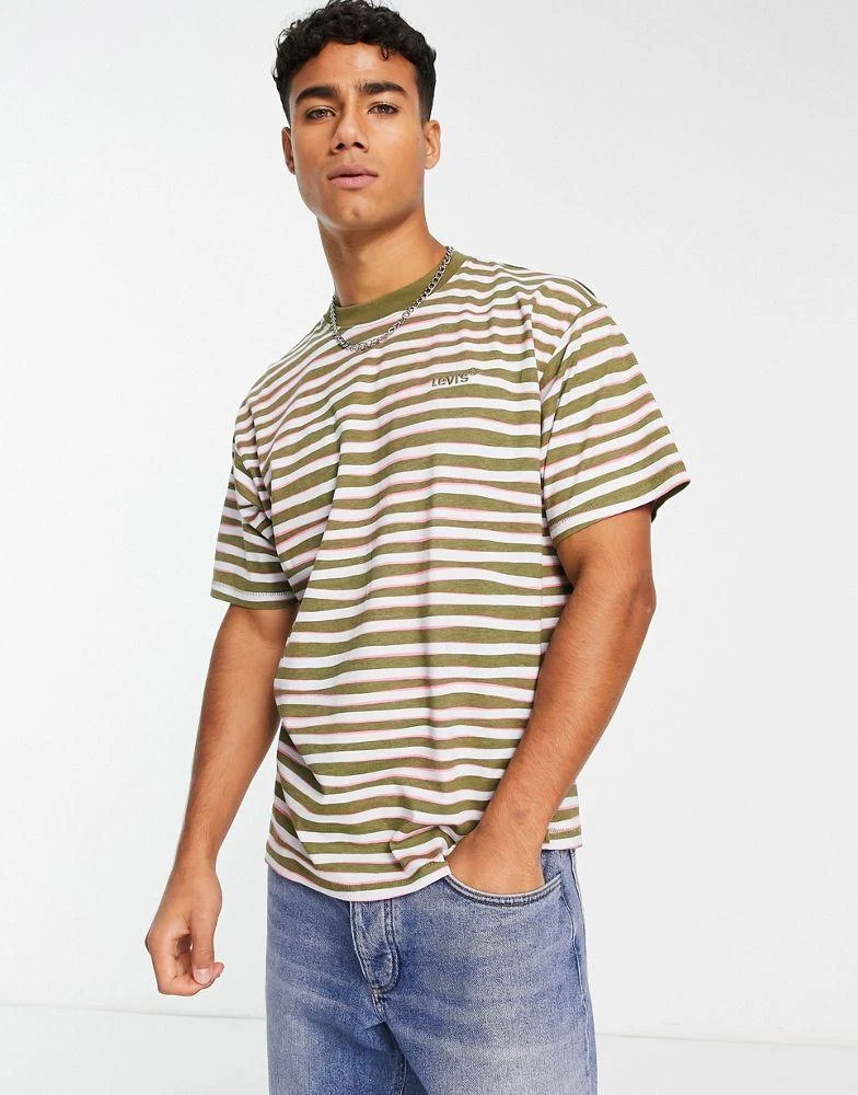 商品Levi's|Levi's vintage t-shirt in green stripe with small logo,价格¥265,第1张图片