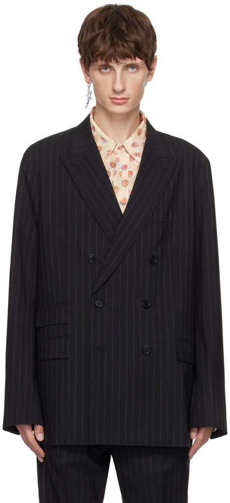 商品Acne Studios|Black Pinstripes Blazer,价格¥4566,第1张图片