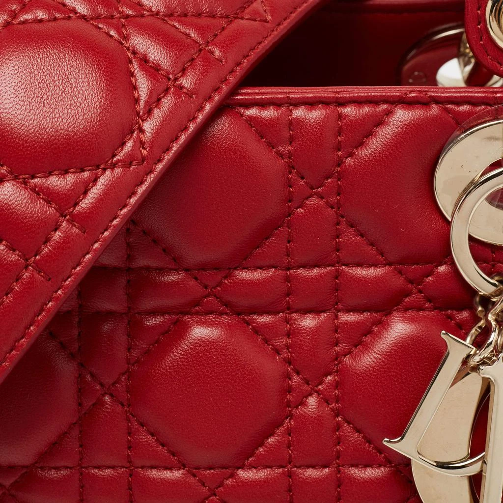 商品[二手商品] Dior|Dior Red Cannage Leather Medium Lady Dior Tote,价格¥16192,第5张图片详细描述