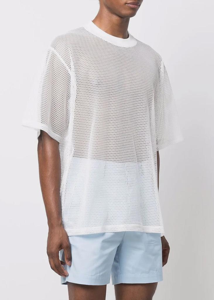 AMI Alexandre Mattiussi White Oversized Mesh T-Shirt商品第2张图片规格展示