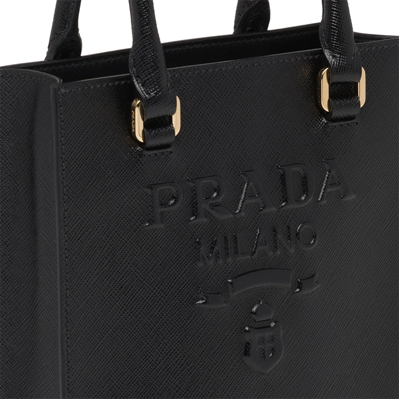 PRADA/普拉达 22新款 女士小号黑色saffiano皮革珐琅徽标拆卸织物肩带单肩手提斜挎包1BA333_NZV_F0002_V_N2A 商品