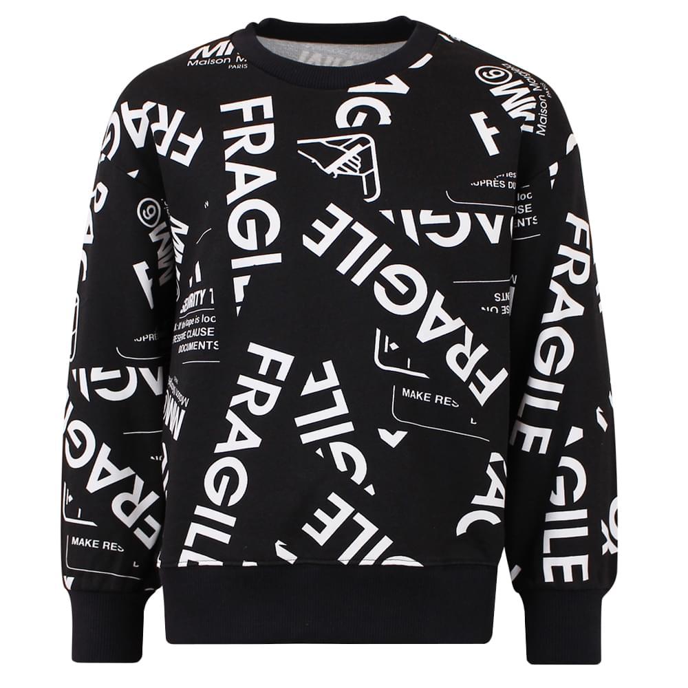 Fragile Print Black Sweatshirt商品第3张图片规格展示