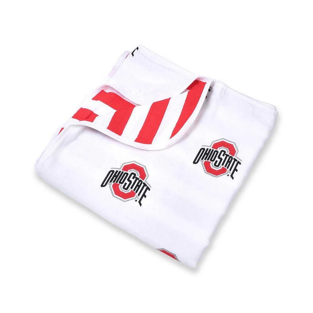 商品Three Little Anchors|Infant Boys and Girls Ohio State Buckeyes 47" x 47" Muslin 4-Layer Blanket,价格¥292,第1张图片