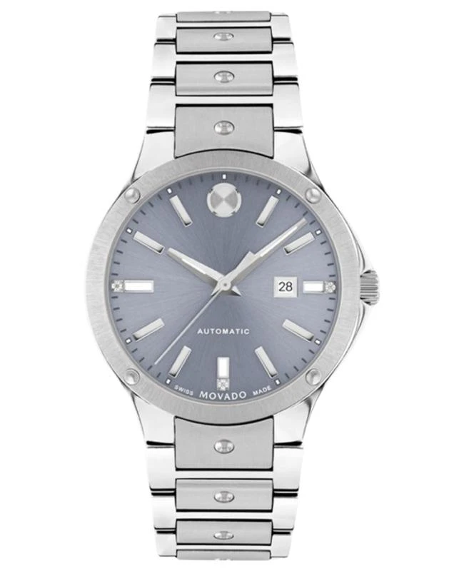 商品Movado|Movado SE Automatic Blue Diamond Dial Steel Women's Watch 0607935,价格¥10045,第1张图片