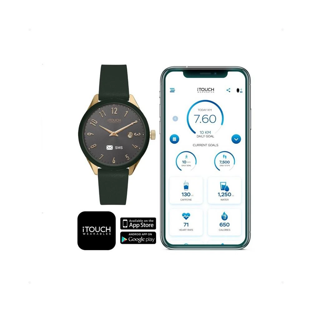 Connected Unisex Olive Silicone Strap Smart Watch �商品