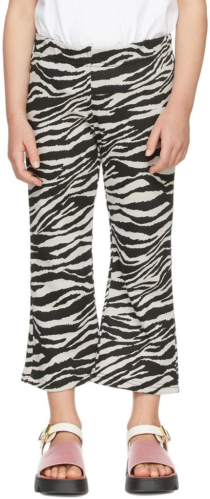 商品Mardi Mercredi Les Petits|Kids Beige & Black Zebra Flare Lounge Pants,价格¥311,第2张图片详细描述