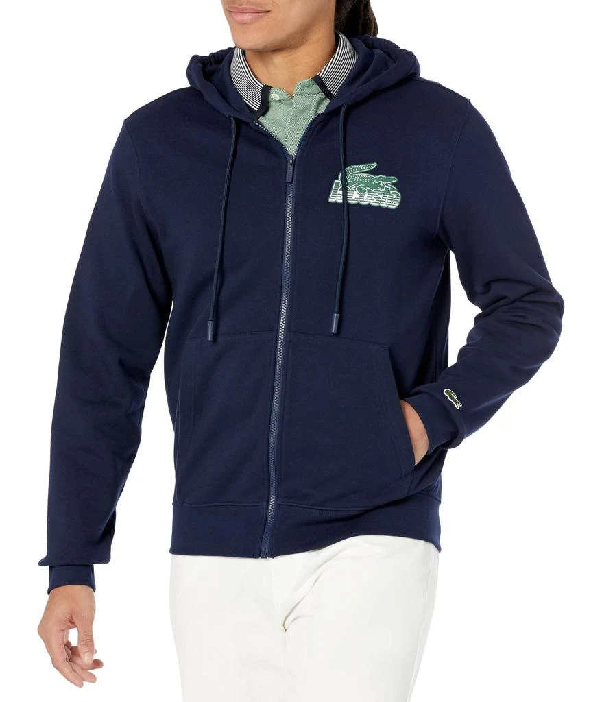 商品Lacoste|Long Sleeve Classic Fit Full Zip Graphic Hoodie,价格¥743,第1张图片