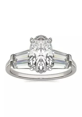 商品Charles & Colvard|Colvard Charles Colvard 3.46 Ct. T.w. Lab Created Elongated Oval Moissanite Five Stone Engagement Ring In 14K Gold,价格¥12778,第1张图片