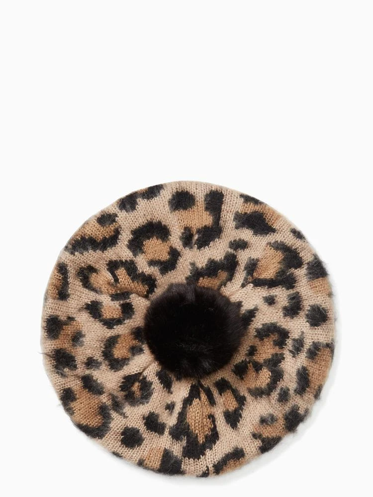 商品Kate Spade|brushed leopard-print pom beanie,价格¥328,第3张图片详细描述