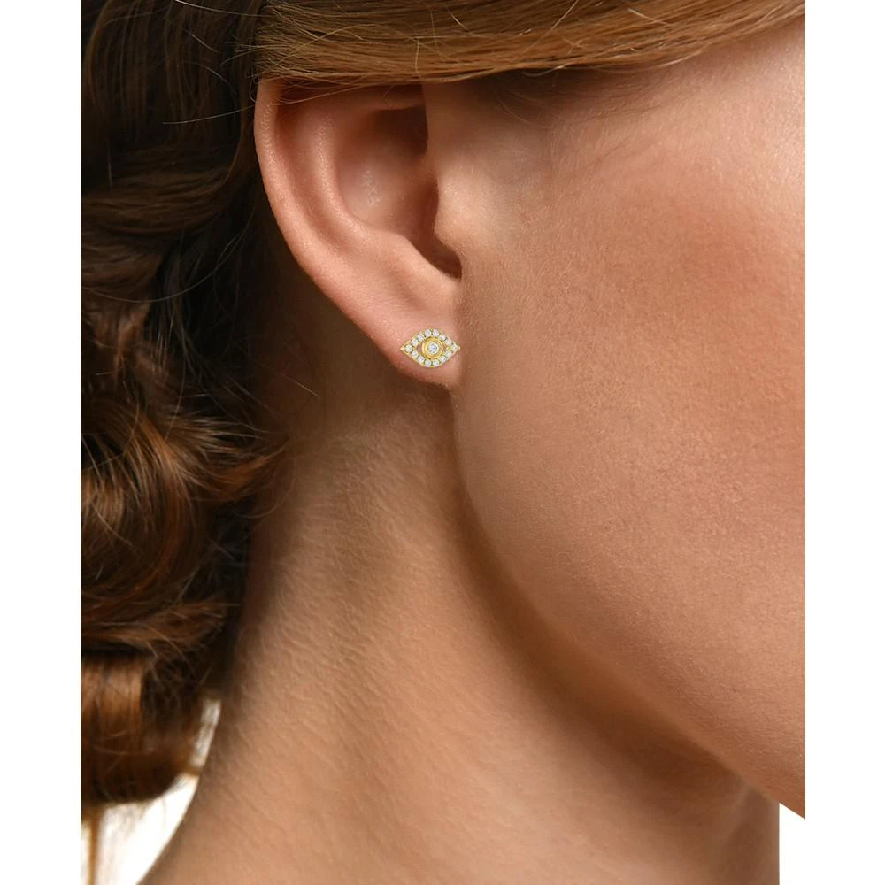 商品Forever Grown Diamonds|Lab-Created Diamond Evil Eye Stud Earrings (1/5 ct. t.w.) in 10k Gold,价格¥1307,第2张图片详细描述