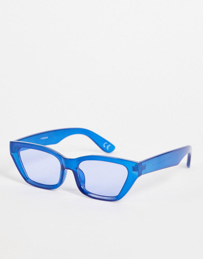 ASOS DESIGN cat eye sunglasses in blue  - MBLUE商品第1张图片规格展示