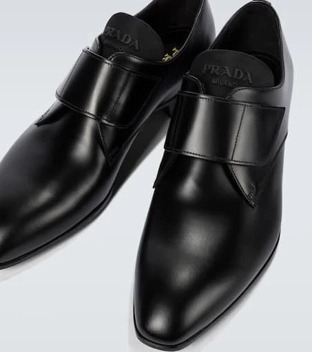 商品Prada|Brushed leather Derby shoes,价格¥8306,第3张图片详细描述