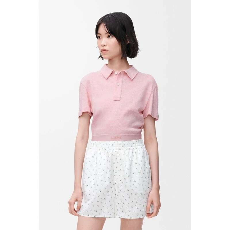 商品Loewe|【预售3-5天】LOEWE/罗意威 女士粉色棉/羊毛Polo衫,价格¥5856,第5张图片详细描述