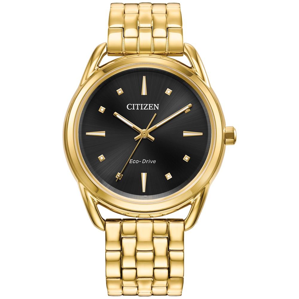 Eco-Drive Women's Dress Classic Gold-Tone Stainless Steel Bracelet Watch 36mm商品第1张图片规格展示