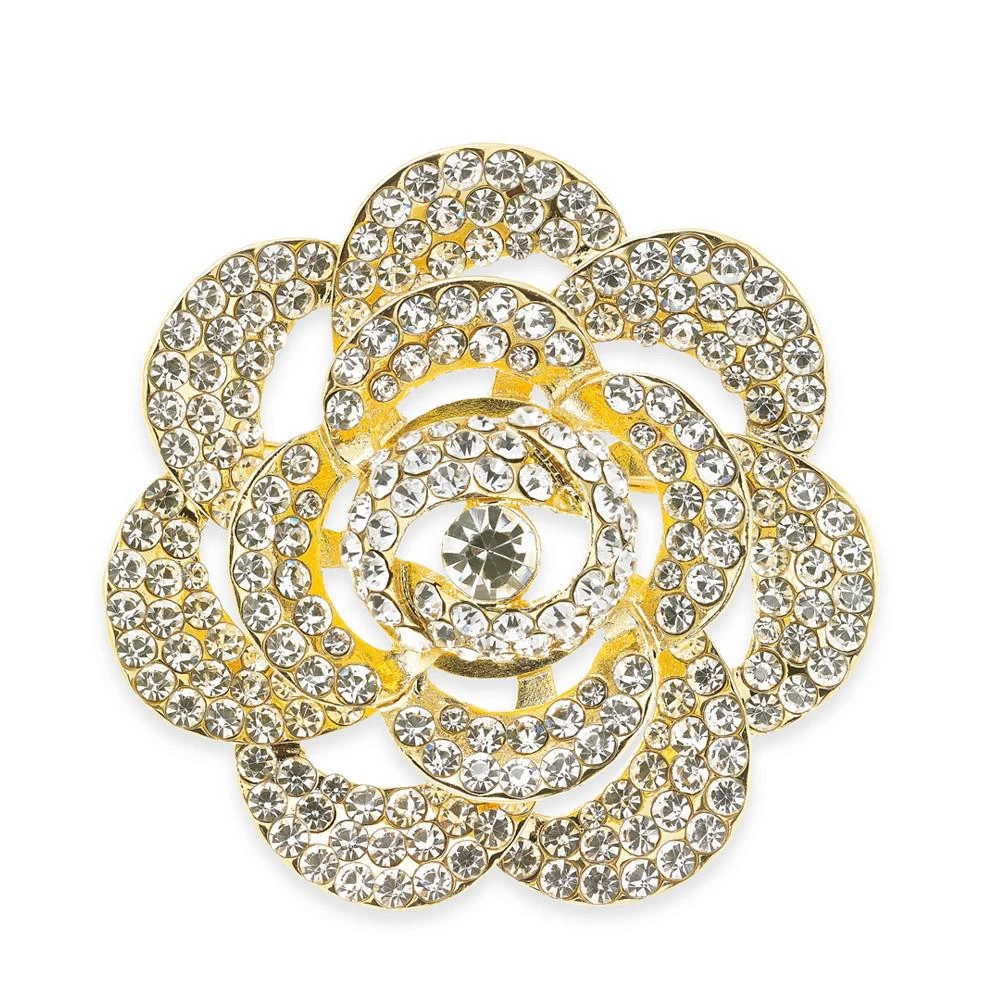 商品Charter Club|Gold-Tone Crystal Flower Pin, Created for Macy's,价格¥55,第1张图片