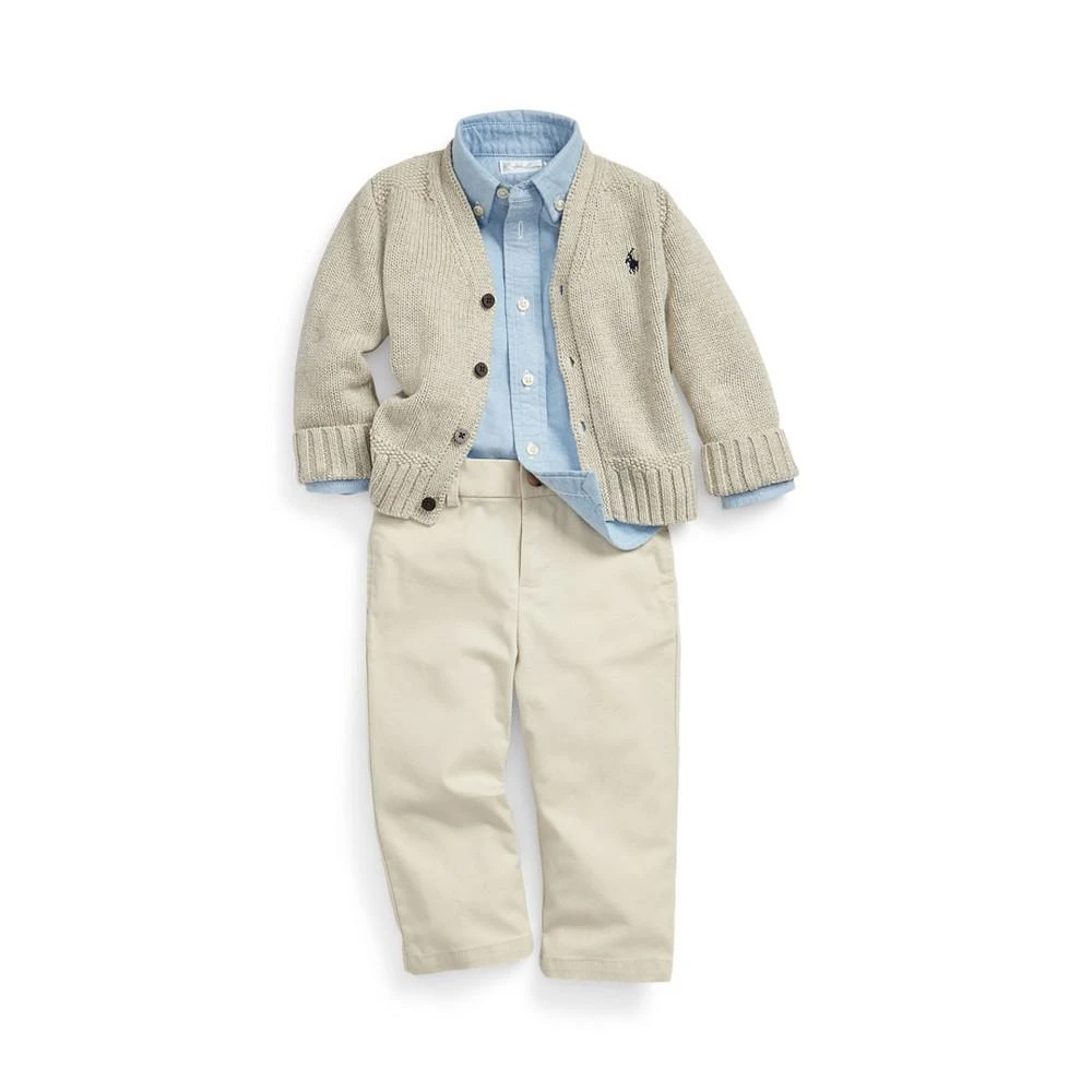 商品Ralph Lauren|男婴纯棉V领针织开衫,价格¥372,第3张图片详细描述