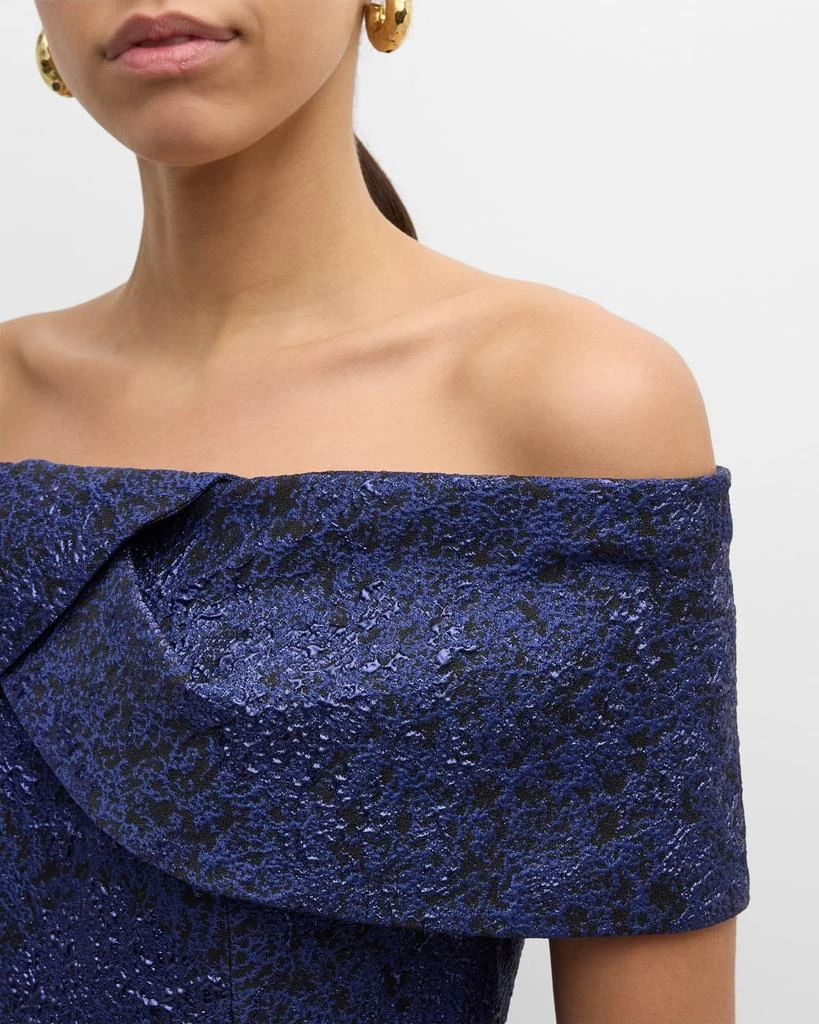 商品Teri Jon|Off-Shoulder Jacquard Column Gown,价格¥4889,第5张图片详细描述