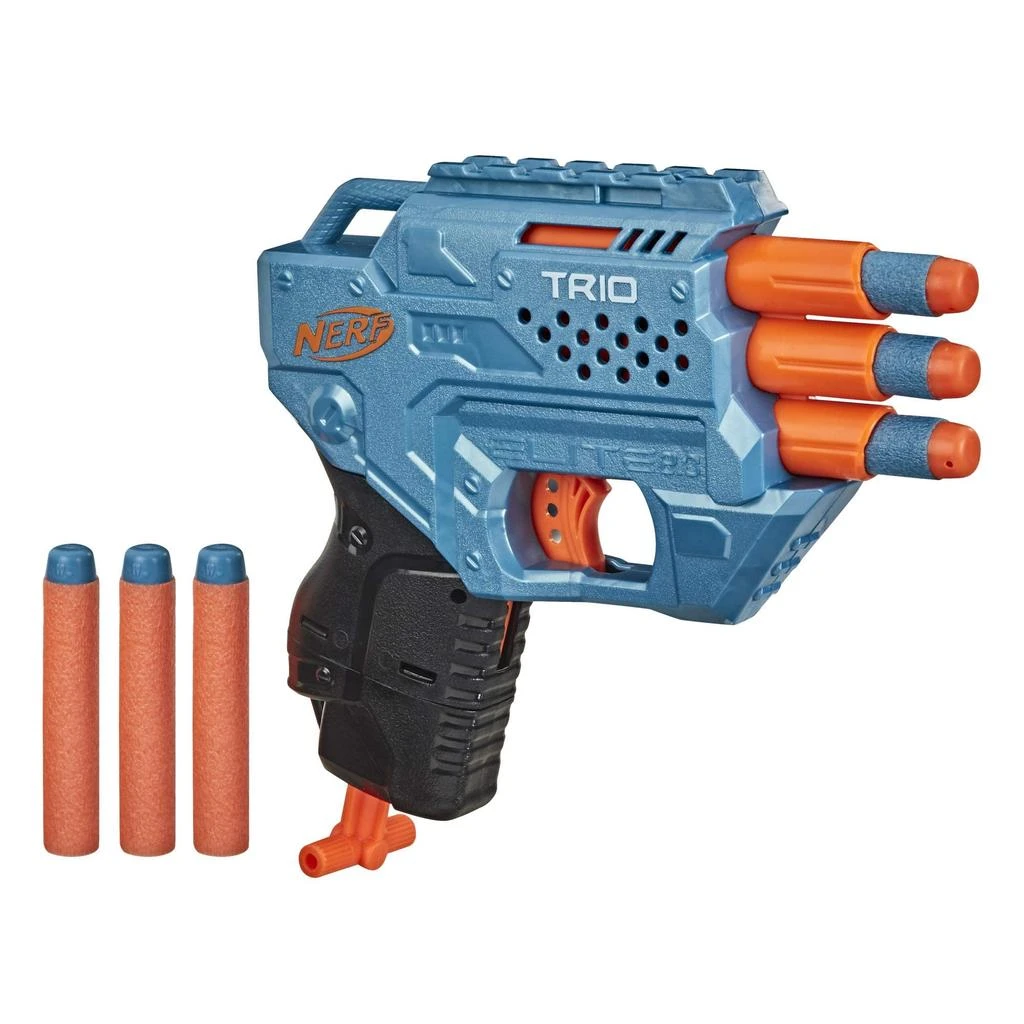 商品Nerf|NERF Elite 2.0 Trio SD-3 Blaster -- Includes 6 Official Darts -- 3-Barrel Blasting -- Tactical Rail for Customizing Capability,价格¥65,第1张图片