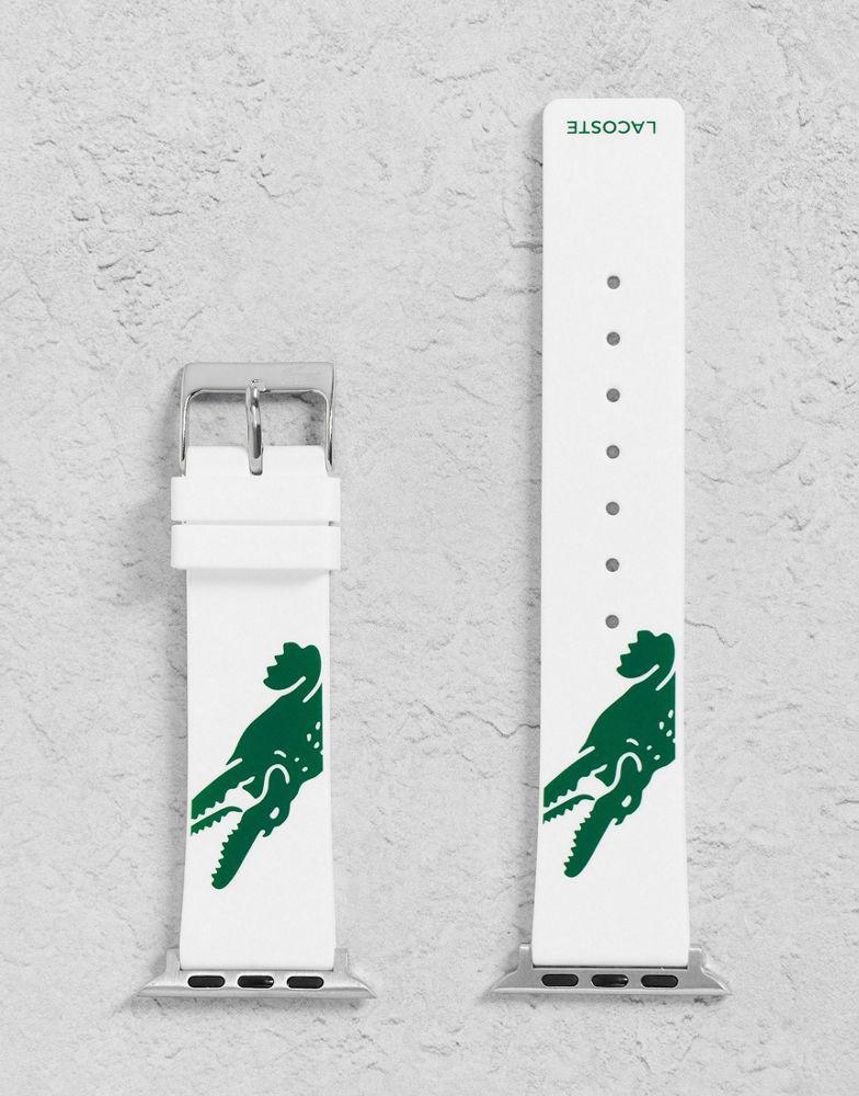 Lacoste logo smart watch strap in white商品第1张图片规格展示