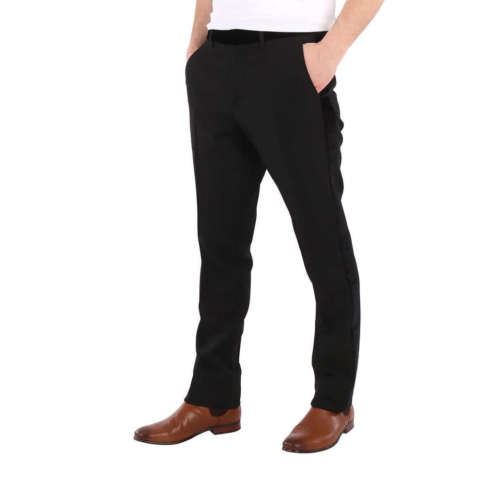 商品Burberry|Men's Black Classic Fit Velvet Trim Wool Tailored Trousers,价格¥3293,第3张图片详细描述