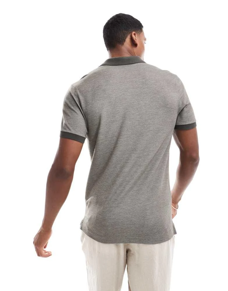 商品Abercrombie & Fitch|Abercrombie & Fitch chic icon logo texture polo in charcoal,价格¥265,第4张图片详细描述