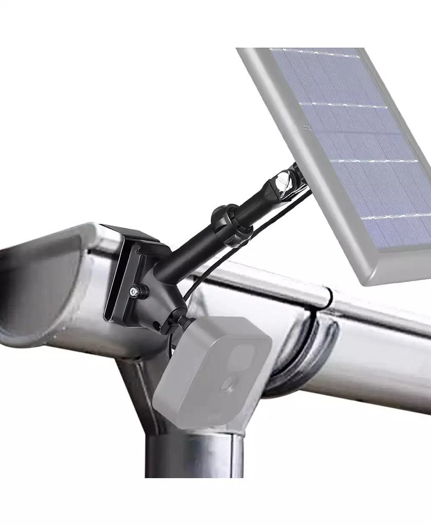商品Wasserstein|2-in-1 Universal Gutter Mount Compatible with Wyze, Blink, Ring, Arlo, Eufy Camera - Mount Your Security Cam and Solar Panel - Solar Panel and Cam Not Included (Black),价格¥210,第1张图片