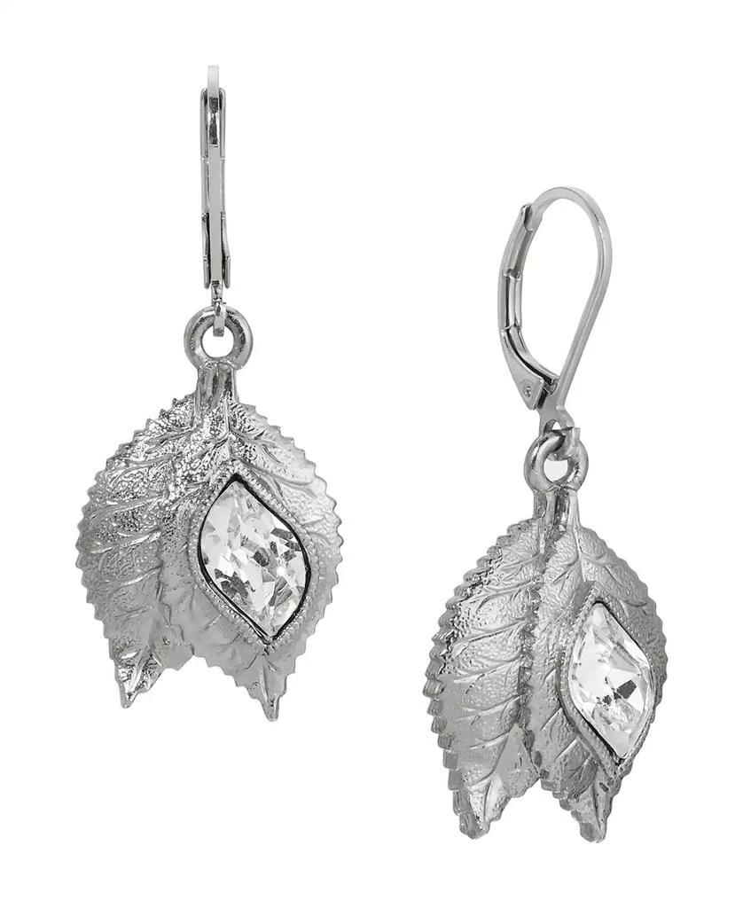 商品2028|Crystal Leaf Drop Earrings,价格¥228,第1张图片