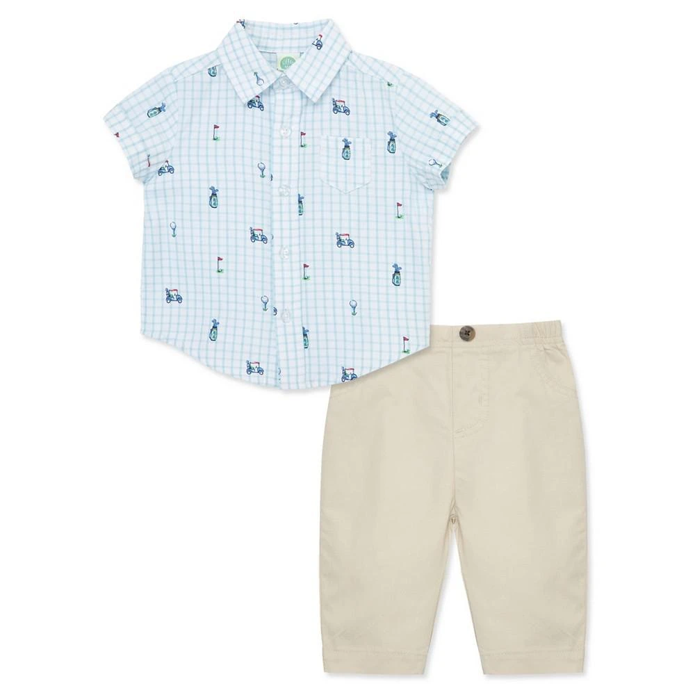 商品Little Me|Baby Boys Golf Shirt and Pants Set,价格¥298,第1张图片
