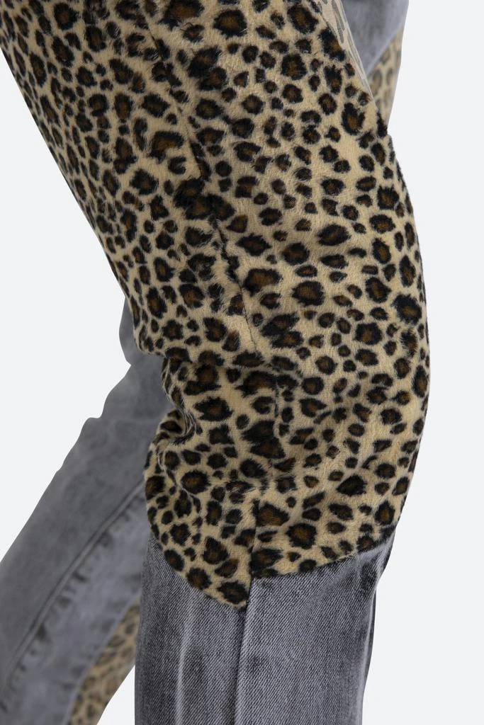 D422 Leopard Straight Denim - Black/Brown 商品