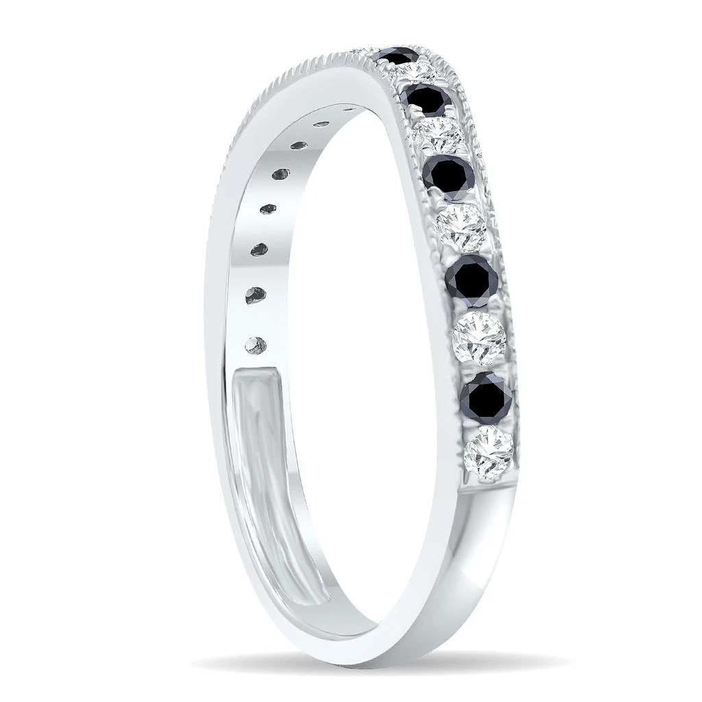 商品SSELECTS|Women's 3/8 Carat Tw  And White Curved Diamond Band In 10K White Gold,价格¥1872,第2张图片详细描述