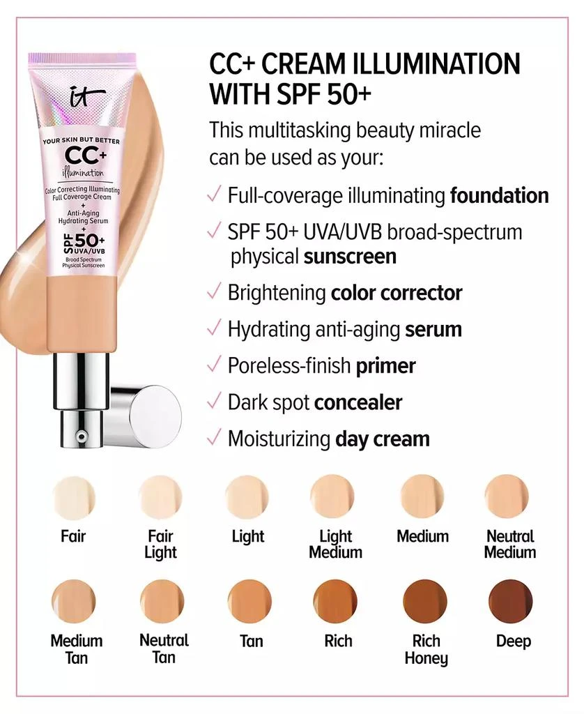 商品IT Cosmetics|至臻本我CC霜提亮版 SPF 50+ 32ml,价格¥357,第5张图片详细描述