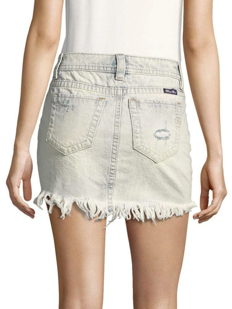 商品Miss Me|Fringed-Hem Denim Skirt,价格¥198,第2张图片详细描述