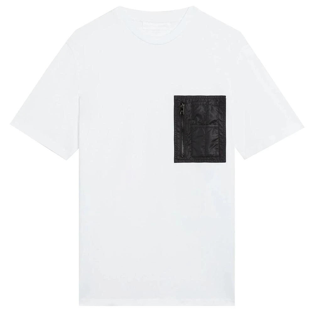 商品Neil Barrett|Neil Barrett Mens Minimalist Jersey Nylon Pocket T-Shirt White,价格¥757,第1张图片