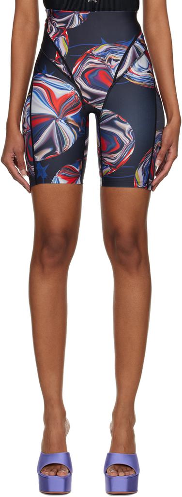 Black P.E. Nation Edition Warped Bike Shorts商品第1张图片规格展示