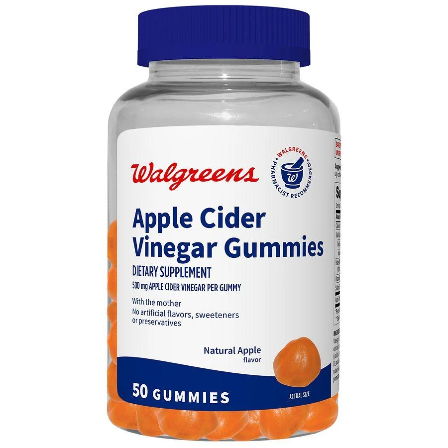 商品Walgreens|Apple Cider Vinegar Gummies Natural Apple,价格¥56,第1张图片