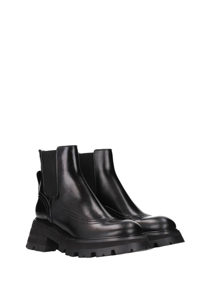 商品Alexander McQueen|女式 黑色皮革踝靴,价格¥2913,第4张图片详细描述