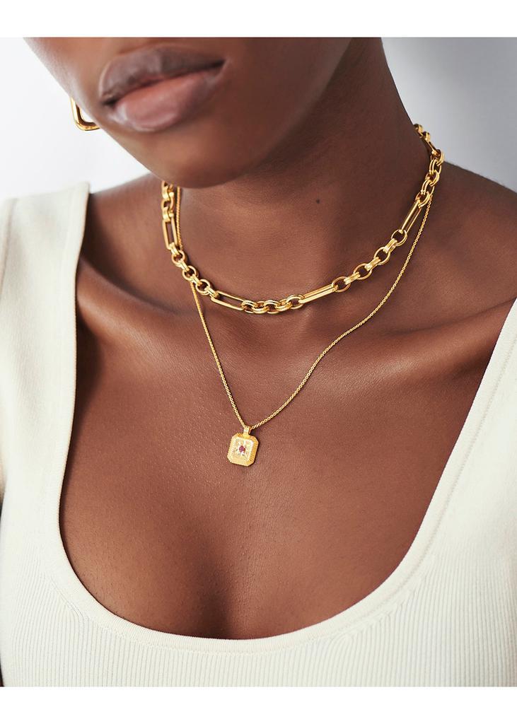 商品Missoma|October Birthstone 18kt gold-plated necklace,价格¥893,第4张图片详细描述